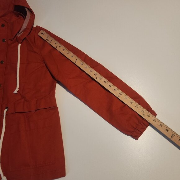 Ann Taylor LOFT Anorak Utility Jacket Hooded Lined Red Womens Medium NEW NWT - Picture 15 of 15